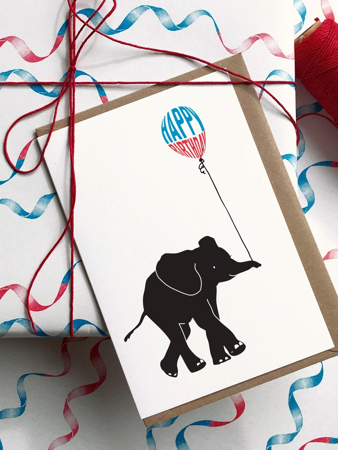 Elephant Birthday Card Back