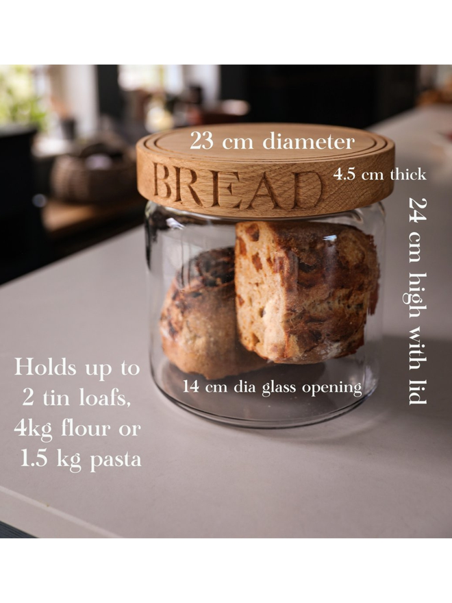 Bread storage jar dimensions