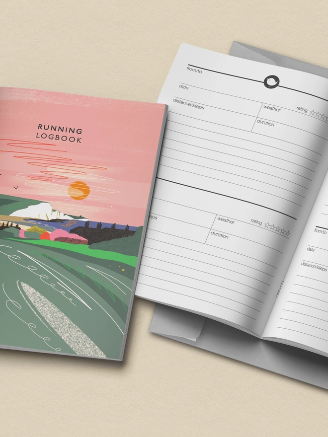 running logbook, running journal, fitness logbook, workout tracker, runner gift, fitness gift, outdoor gift, running notebook, exercise journal, gift for runners, eco friendly stationery, sustainable notebook, sports journal