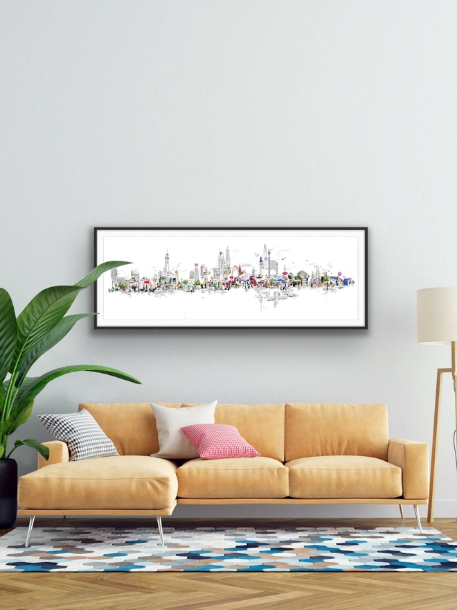 London To New York Panoramic View 2022 Print