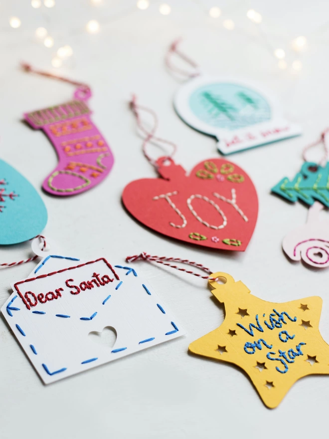 Stitch your own Christmas decorations