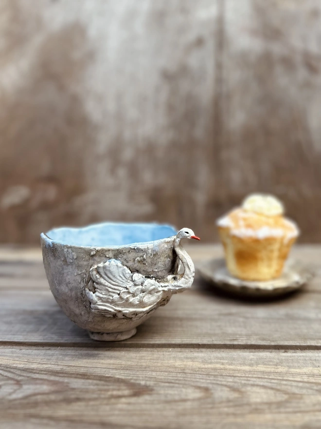 Rustic Swan cup and saucer