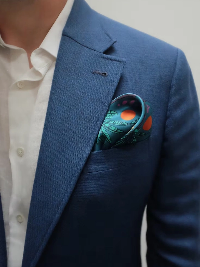 'Midnight Jungle' Pocket Square 