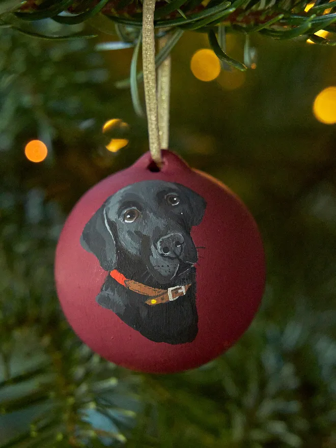 Personalised dog Christmas bauble