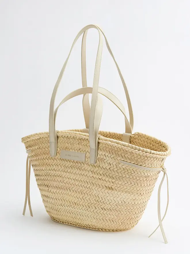 Pampelonne Maxi Crème Palm Leaf Basket