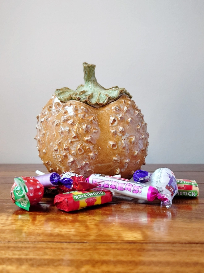 Pumpkin Jar Lidded Pot Halloween Decor