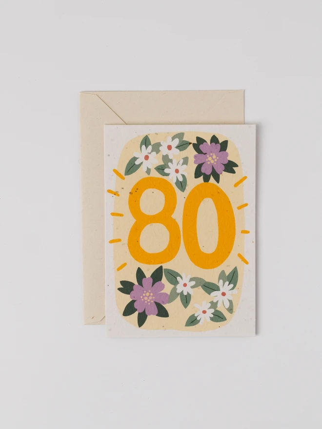 Plantable 80th Birthday Card