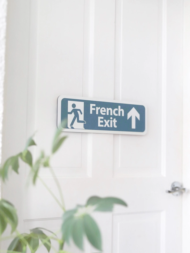 French Exit Sign Blue