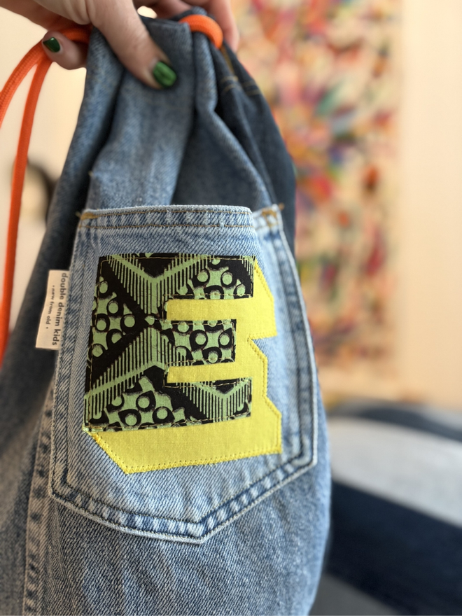 Denim Bag With Initial