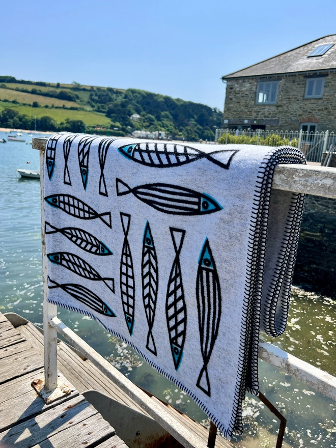 Fine Fish Recycled Cotton Blanket