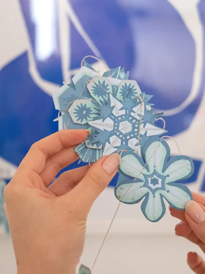 snowflake sewn garland