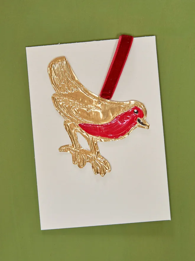 Robin tin Christmas tree decoration