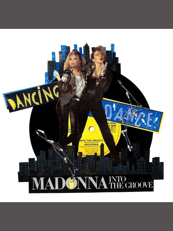 Into the Groove by Madonna ‘7” Single’ print of an original collaged artwork.