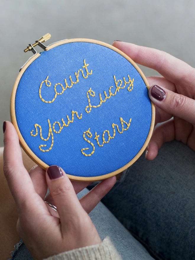 Count your lucky stars embroidery kit