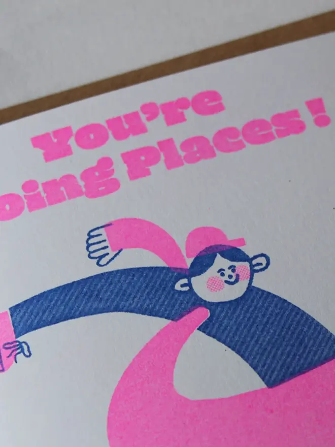 'You're Going Places!' A6 Riso Greetings Card
