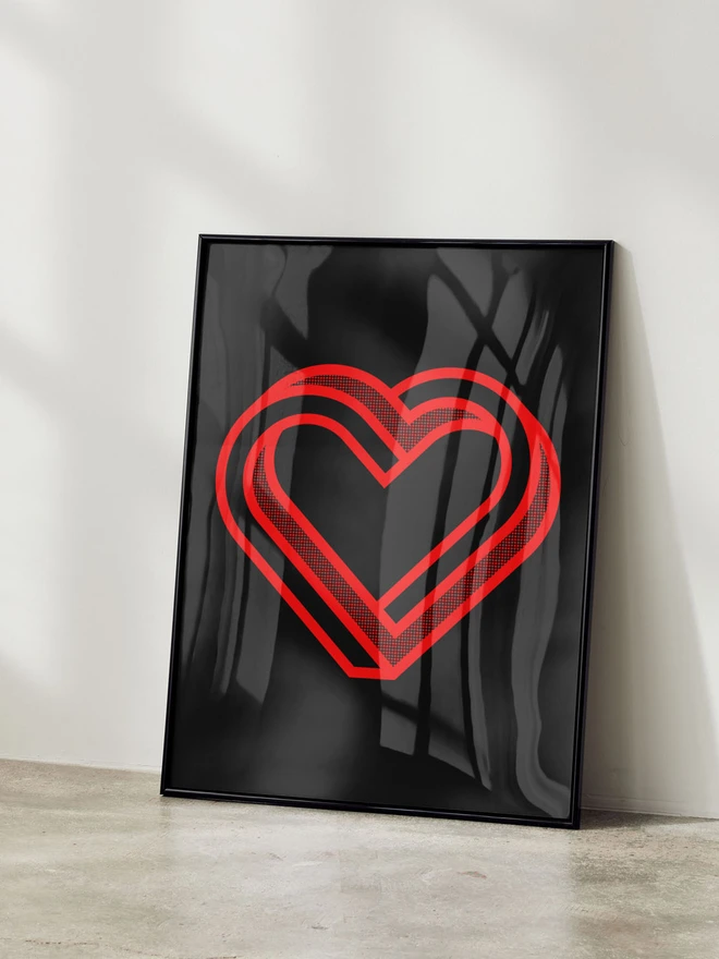 Valentine! A beautiful infinity heart monogram giclée poster print taken from my original Valentine card of the same design. Available in any colourway. Bespoke Personalised options available.