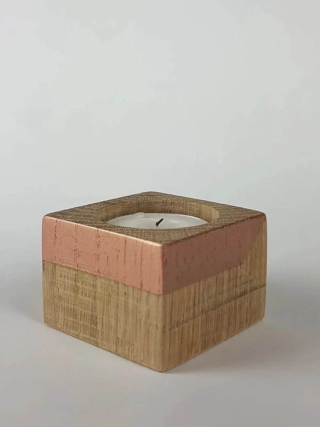 Tiny Wooden Cube Candle