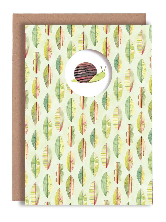 snail illustrated die cut card