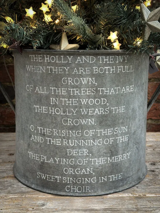 'The Holly & The Ivy' Hand Painted Christmas Tree Tub