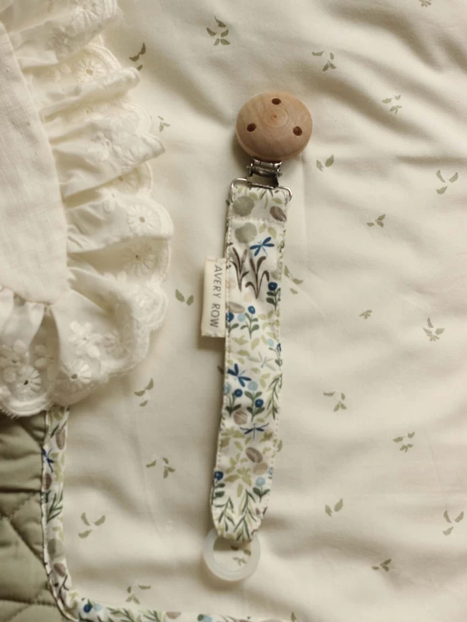 Pacifier Holder in a stylish riverbank print