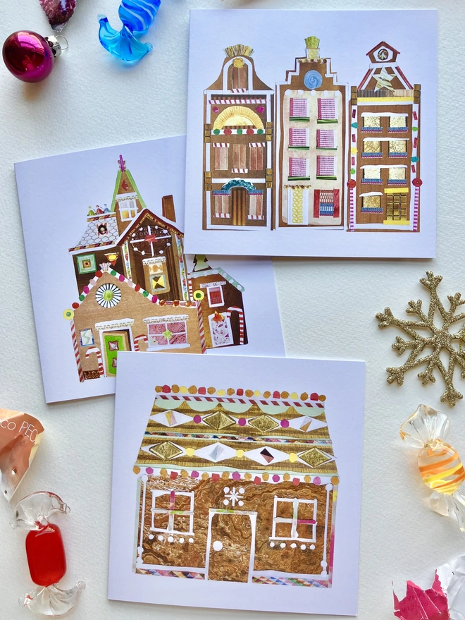 Set of Gingerbread Christmas Cards