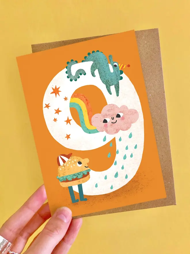 crazy critters 9th birthday card