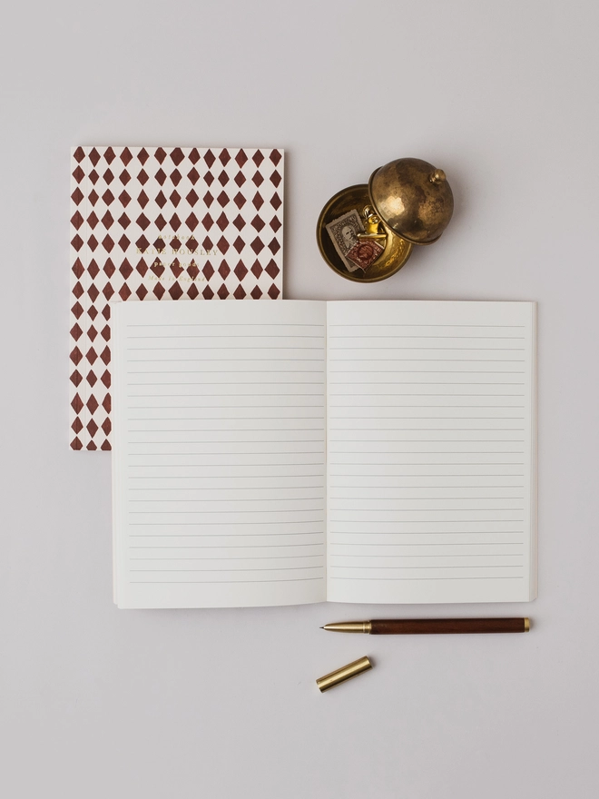 Red harlequin notebook