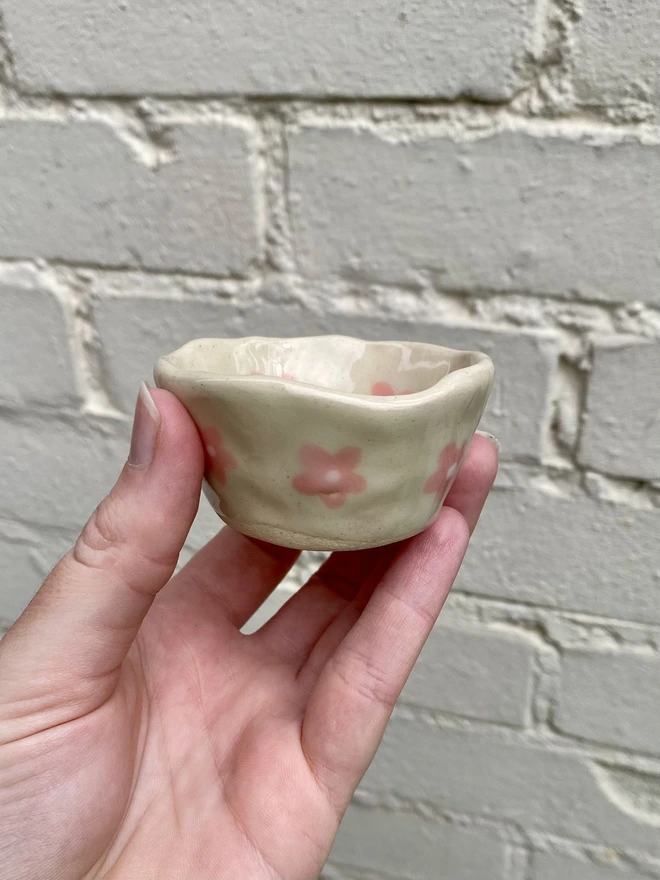 pink flower trinket bowl