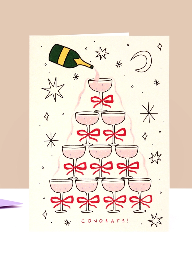 'Congrats' Champagne Card