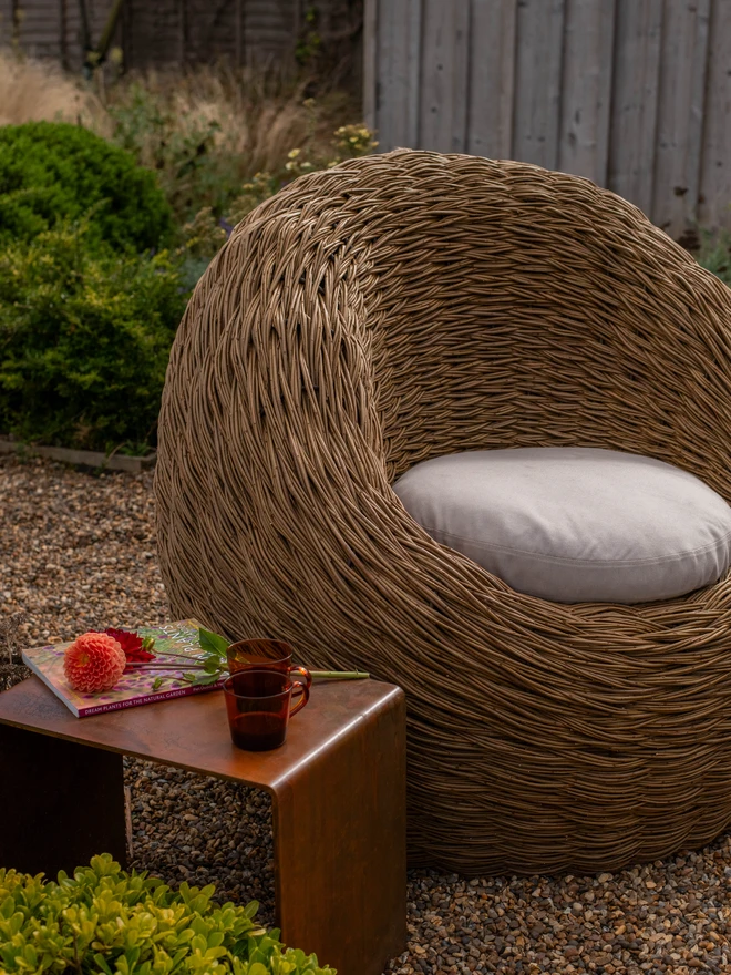 Willow woven armchair
