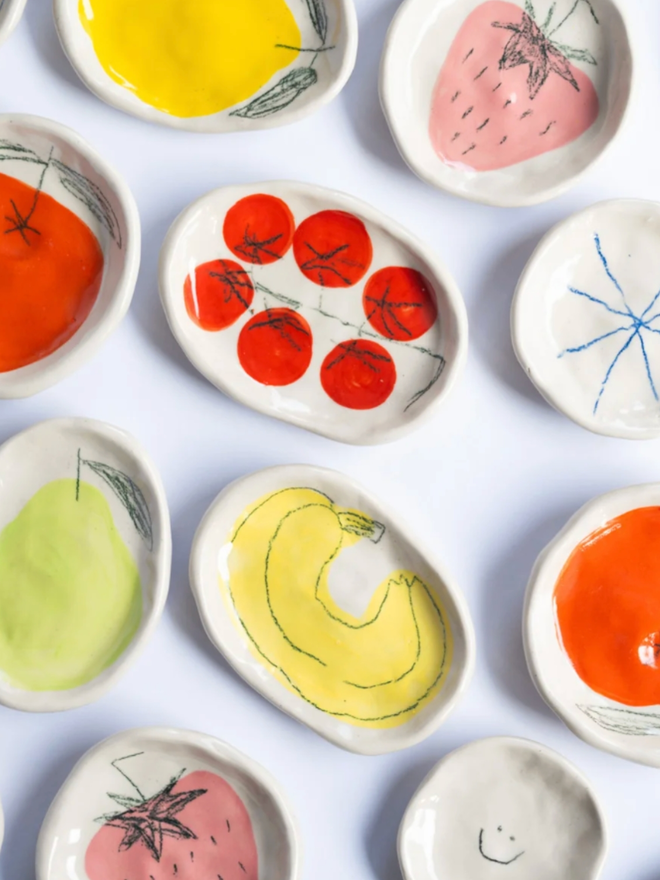 Wee Dishes. A selection of each design of dish.