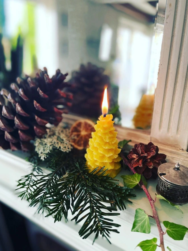 Beeswax Christmas Tree Candle
