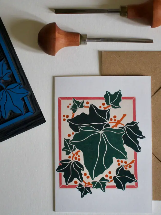 ivy leaves christmas card