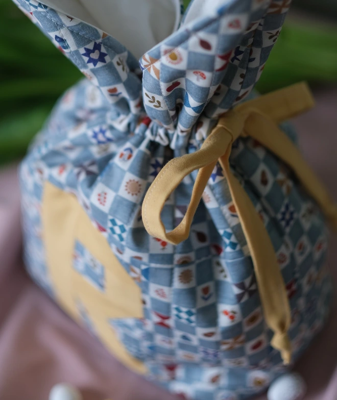 Cooper and Fred personalised Easter bag in checkerboard print