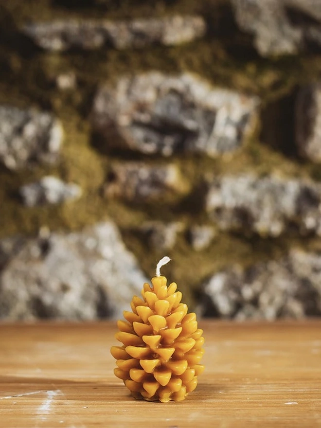 100% Pure Beeswax Pine Cone Candle