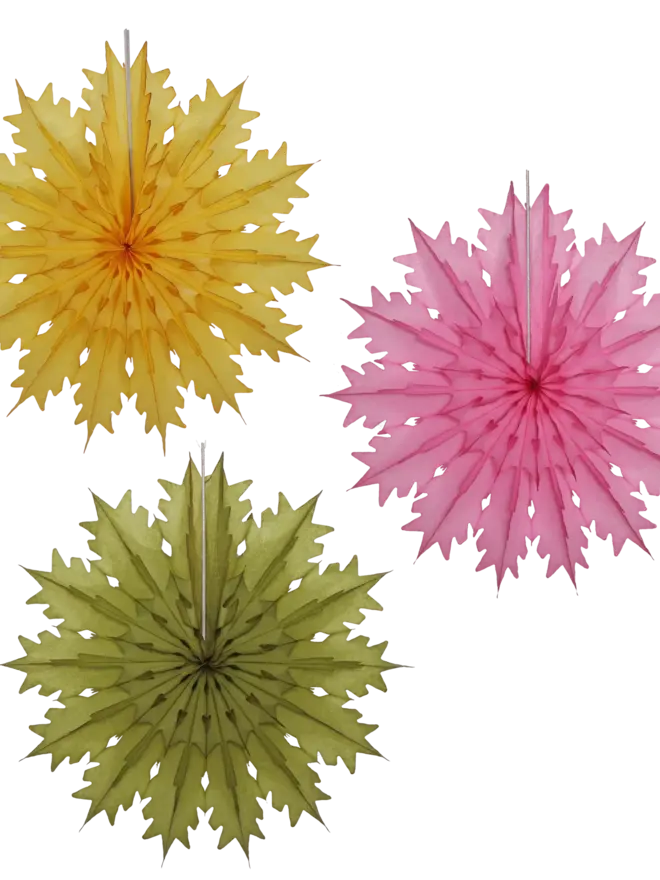 Snowflake Fan Festive (Set Of 3)