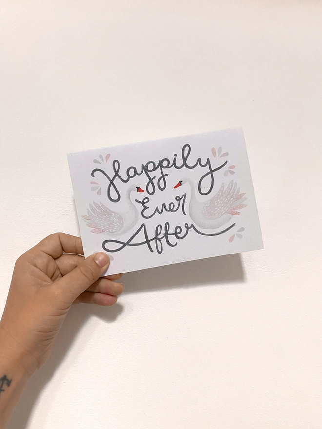 Happily ever after card in hand