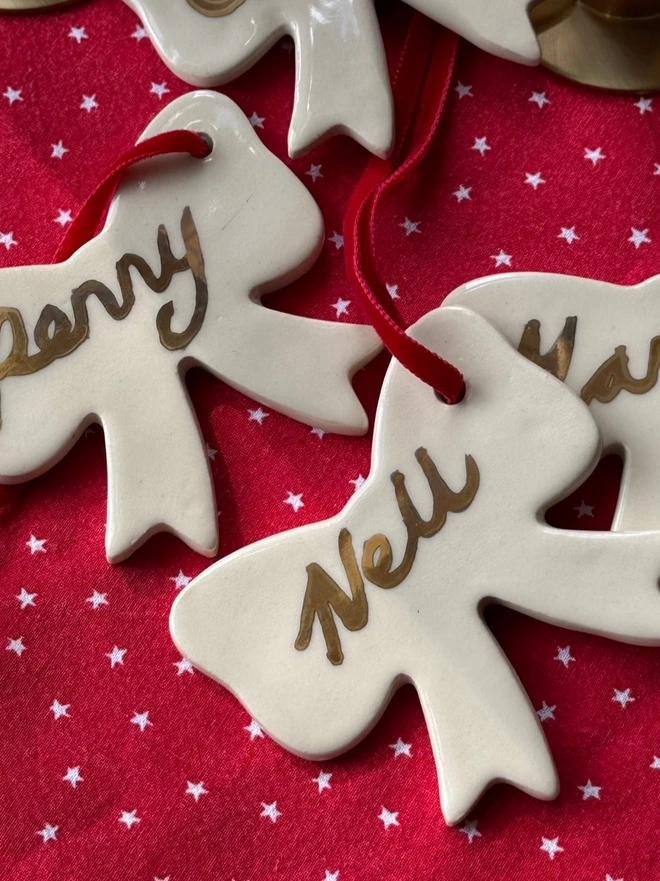 bespoke handmade ceramic decoration with name