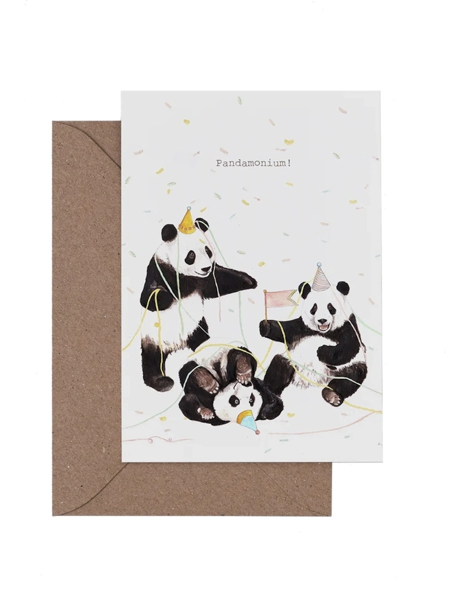 'Pandamonium' Party Card