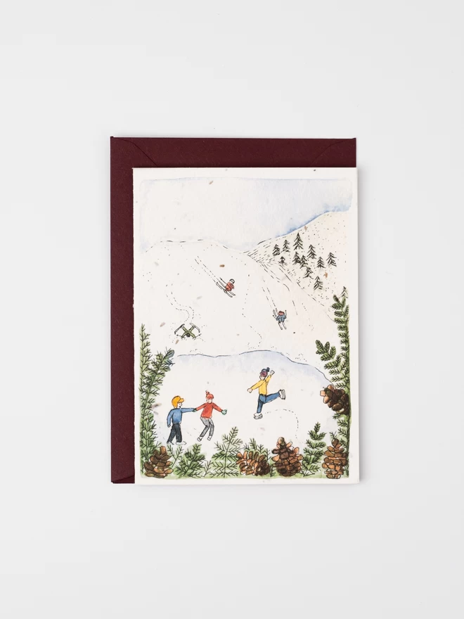 Skaters & Skiers Plantable Christmas Card