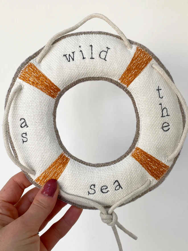 Wild As The Sea Embroidered life Ring