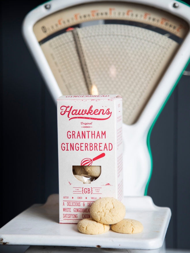 original Grantham gingerbread and packaging