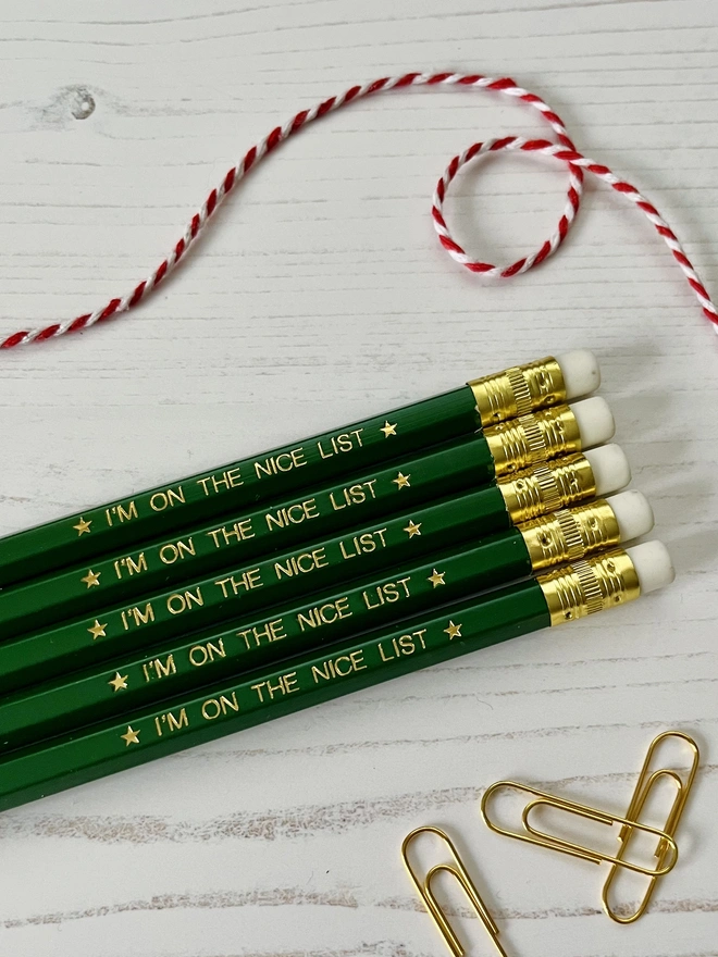 I'm On The Nice List Pencils