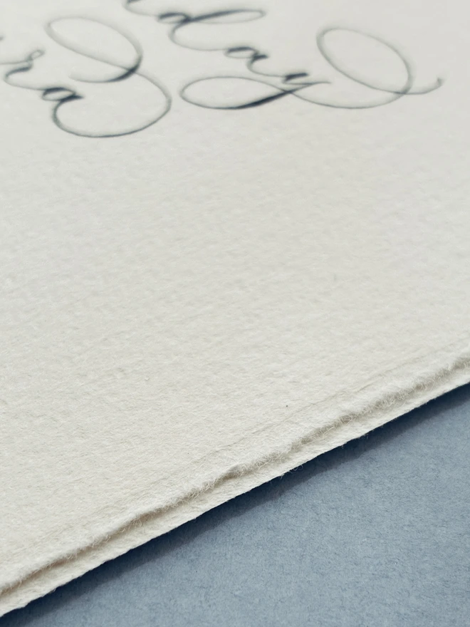 torn edge for a luxury calligraphy card