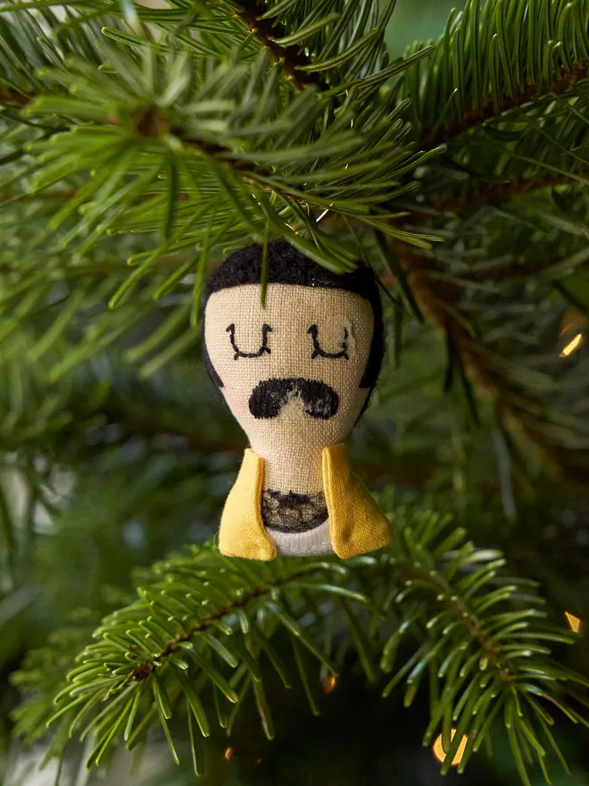 Freddie Mercury Idol Christmas Hanging Decoration