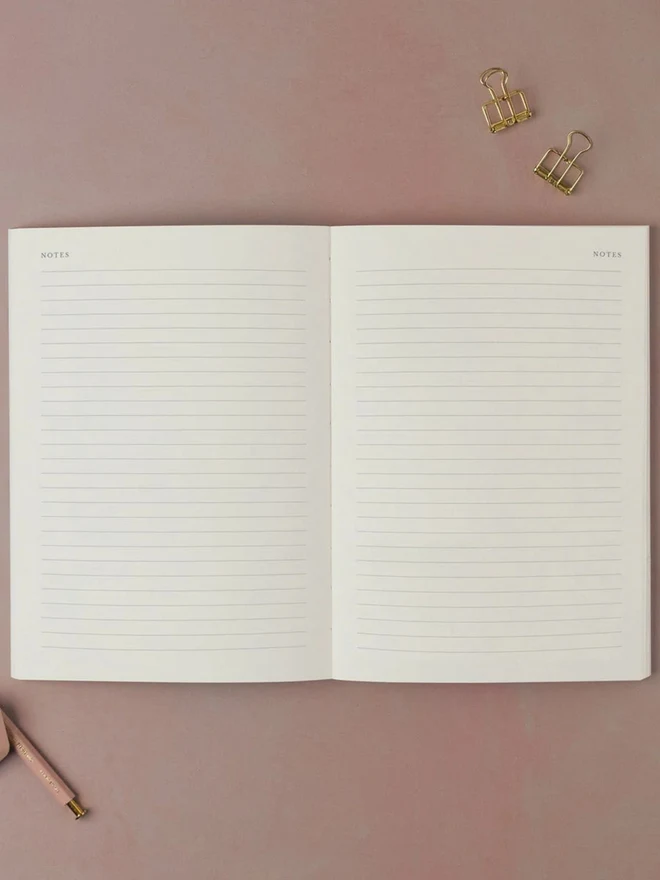 Colour Study Daily Planner open to its notes pages