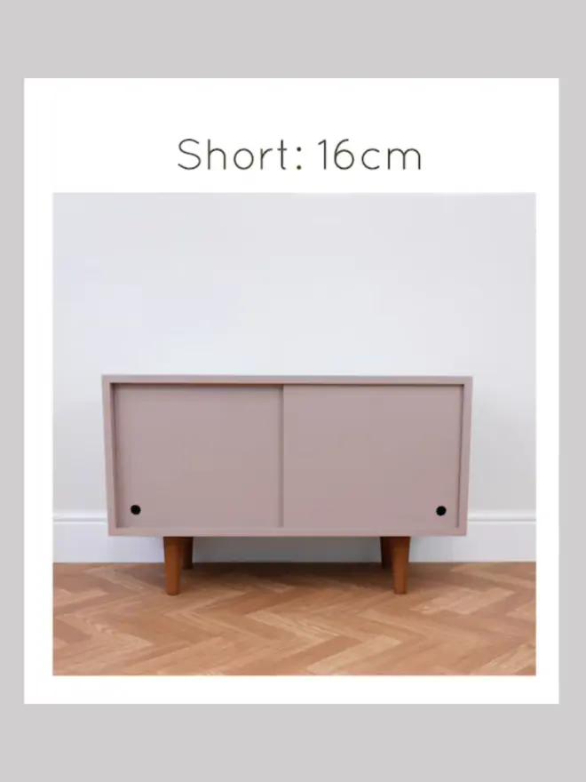 Mid Century Record Cabinet Pink Blue Media TV Console Unit