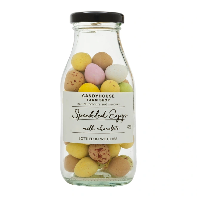 Speckled Eggs Candyhouse Glass Bottle Easter