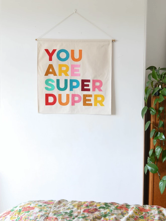 super duper wall banner.