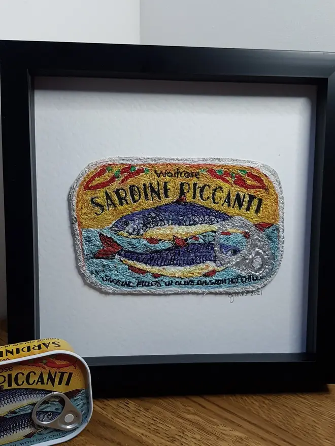 Sardine Piccanti Tin Embroidery Wall Art
